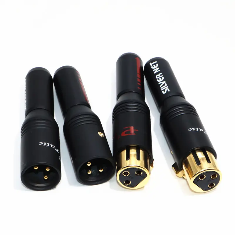 Conector de Audio XLR de alta gama, macho y hembra, negro, Metal, chapado en cobre, dorado, XLR, 3 pines