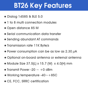 Módulo Bluetooth de integración de esclavo Maestro de uso directo, conjunto de desarrollador BLE 5,3, módulo Bluetooth inteligente de largo alcance de 2,4 GHz - Product Image 6