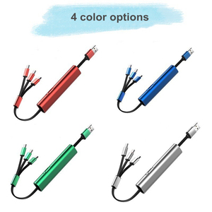 Yaratıcı hediye Metal malzeme geri çekilebilir 3 in 1 Usb şarj kablosu hızlı şarj tipi c cep telefonu şarj kablosu özel - Product Image 3