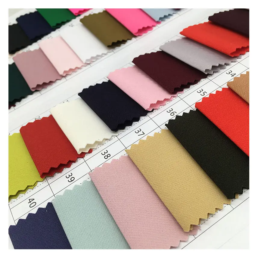 Poids lourd 4 voies stretch toutes les couleurs en stock tissu tissé élastique en polyester spandex pour pantalon/robe/chemise