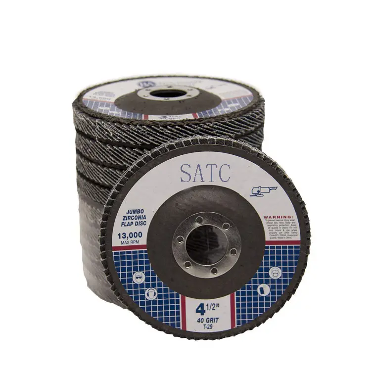 SATC 4.5" x 7/8" 115x22mm Premium High Density Jumbo Aluminium oxide Type 29 Flap Disc 40 Grit - 10 Pack