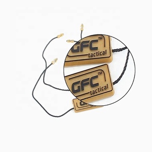 Nylon <strong>String</strong> Brown Plastic <strong>Tags</strong> <strong>Custom</strong> Embossed Brand Logo Plastic Hang <strong>Tag</strong> <strong>String</strong> Lock for Clothing - Product Image 3