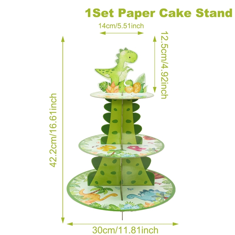 WHITE rugissement animal gâteau stand-1 set