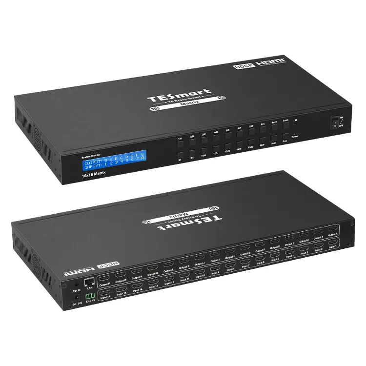 TESmart Hdmi Matrix 4k 16x16 Video Splitter Switcher 10.2Gbps RE232 IP LAN LCD 3D 8x8 3840*2160 @ 30Hz Hdmi Matrix Switch