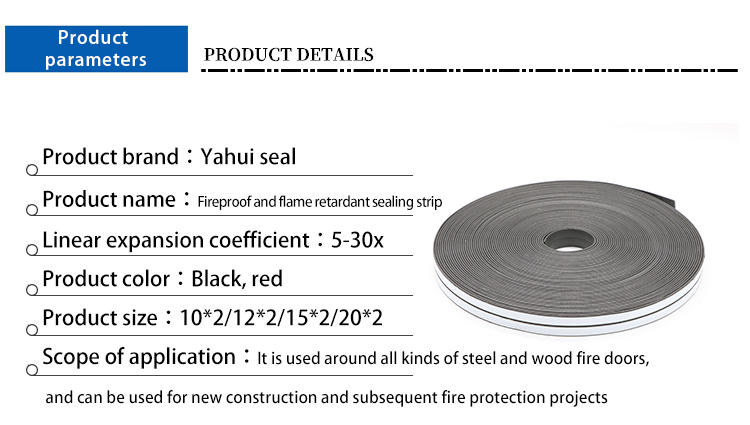 Self-adhesive fireproof expansion type epdm sealing strip door and window expansion rubber sealing strip