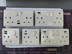 Venta caliente 13A baquelita 2-Gang enchufe conmutado tipo A + tipo C toma de corriente de pared USB carga Normal Reino Unido enchufe estándar Compatible WIFI - Product Image 4