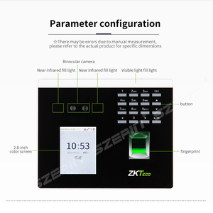 ZK xface100 hệ thống chấm công sinh trắc học Máy quét dấu vân tay Máy chấm công thời gian đồng hồ vân tay - Product Image 6
