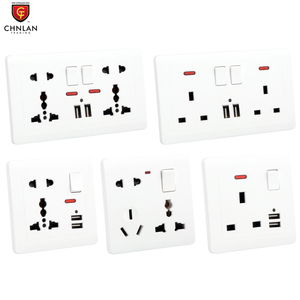 豪华英国/通用标准墙壁开关和插座，带c 2型<span class=keywords><strong>Usb</strong></span>快速充电240V家用电子产品