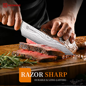 3pcs thép không gỉ Damascus Mô hình nhà bếp dao đặt 8 ''đầu bếp 7'' Nakiri 3.5 ''gọt dao Hộp Quà Tặng bằng gỗ xử lý sắc nét - Product Image 2