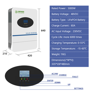 DSPフルデジタルコントロールを採用5KVA24Vハイブリッドソーラーインバーター3kw5kwモニタリングシステムWIFI/GPRSハイブリッドソーラーインバーター - Product Image 6