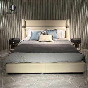 Modern Italian Design <strong>High</strong> Gloss Wood Veneer <strong>Back</strong> Frame Upholstered Wingback <strong>Bed</strong> Grey Upholstered <strong>Bed</strong> Indian <strong>Bed</strong> Design in Wood
