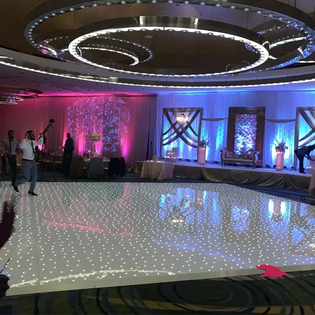 White Color Stage Decoration Wedding Flashing Dance Floor