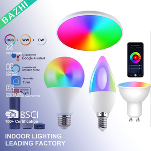 Lampu <span class=keywords><strong>LED</strong></span> pintar RGBRW, bohlam <span class=keywords><strong>LED</strong></span> cerdas-WiFi, kontrol suara Alexa E14/E27, hemat energi, lampu waktu grafiti untuk pencahayaan cerdas lintas batas - Product Image 2