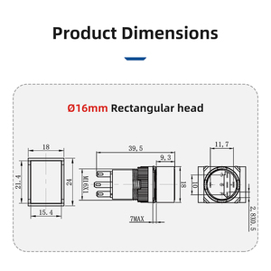 Druckknopf schalter 16mm Kunststoff beleuchtet 220V Verriegelung erhältlich Rot Grün Blau Normal Öffnen Schließen Moment Druckknopf - Product Image 5
