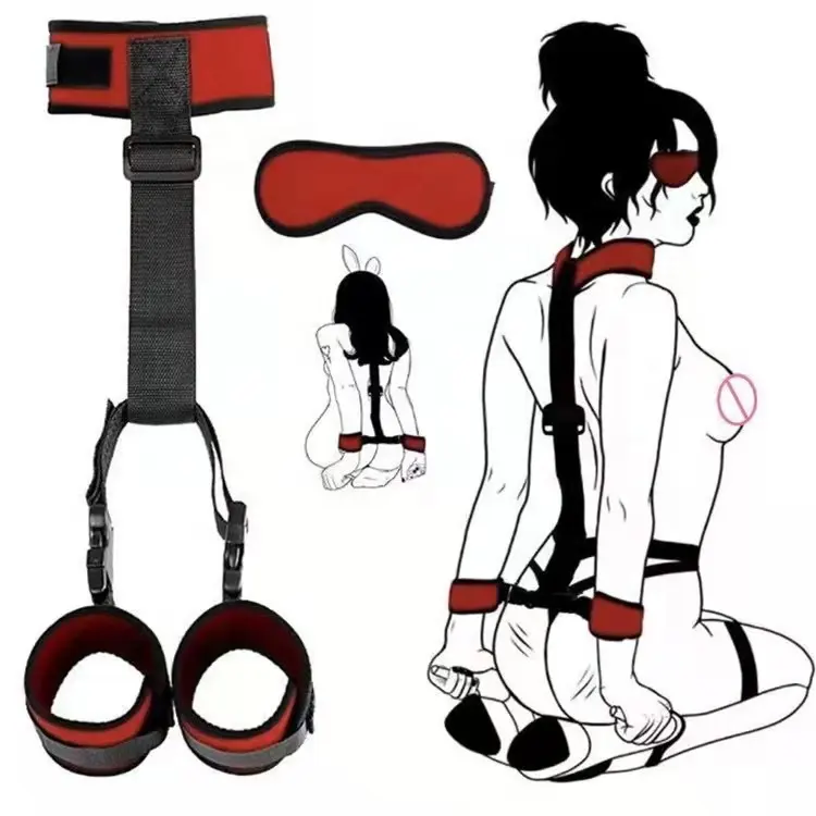 Retrô bdsm jogos de sexo para casais, firme cinta de gola, handcuffs, brinquedos sexuais, bdsm, escravo gear