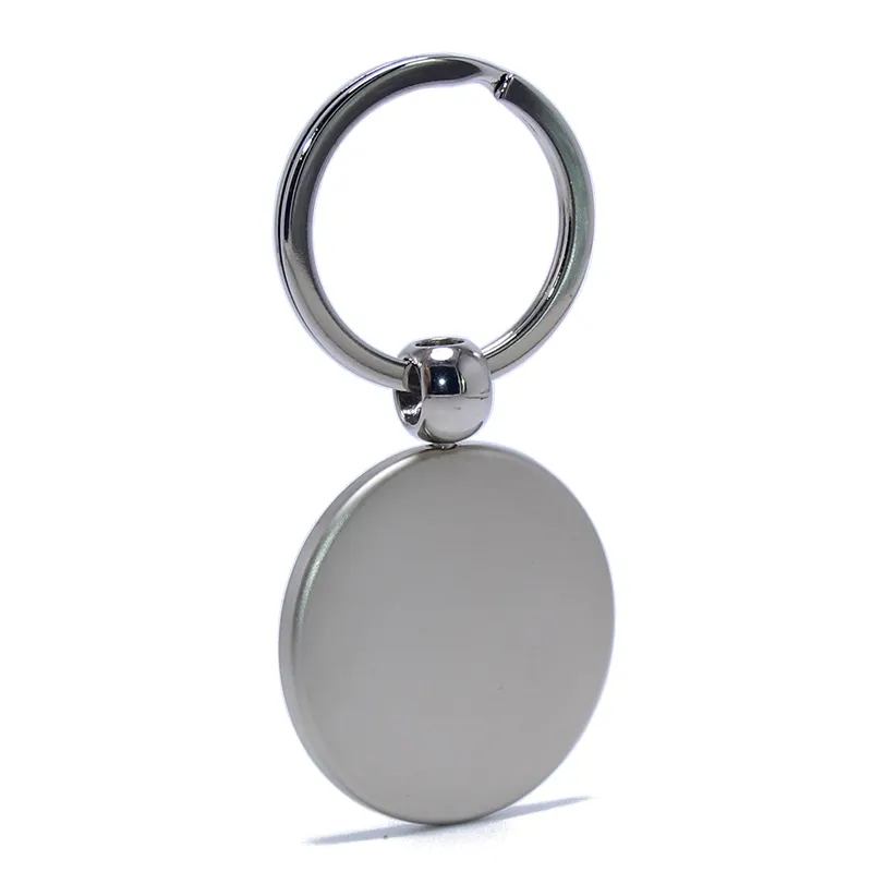 Llavero redondo de Metal, soporte de anillo redondo de círculo Simple, regalos promocional, logotipo personalizado, venta al por mayor
