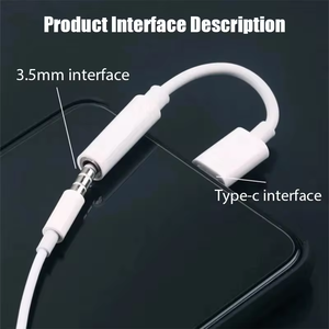 Factory Price Type C Earphone <strong>Audio</strong> Cable <strong>Adapter</strong> Type-C to <strong>3.5</strong> <strong>mm</strong> Headset <strong>Adapter</strong> for IP for Android Phones - Product Image 2