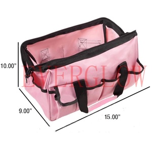 Customize Portable Wholesale Household Multi Function 24pcs DIY Hand <strong>Tool</strong> Kit Electrician Set in pink Cloth Tote <strong>Bag</strong> for Women