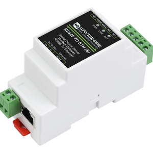 Waveshare Industrial Modbus RS485 Serial Server, RS485 to RJ45 Ethernet, <strong>TCP</strong>/<strong>IP</strong> to Serial, Rail-Mount Support, POE <strong>Function</strong> - Product Image 1