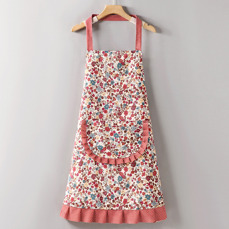 RedLZ650Halter floral de algodón slub