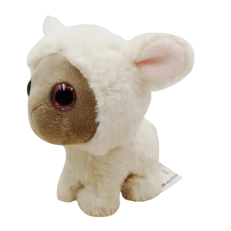 Alta calidad de encargo de la venta caliente Adorable 5 pulgadas kawaii peluche Cordero oveja suave Peluche de juguete