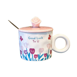 Yaratıcı fırın süreci Retro seramik kahve fincan ve çay tabağı seti çay bardağı çekme çiçekli seramik kupa kahve fincanı - Product Image 4