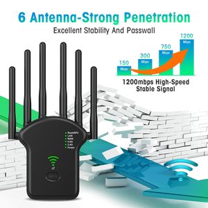 家庭双频5GHz/2.4GHz无线信号增强器和中继器的无线扩展器信号增强器，速度高达1200Mbps - Product Image 2