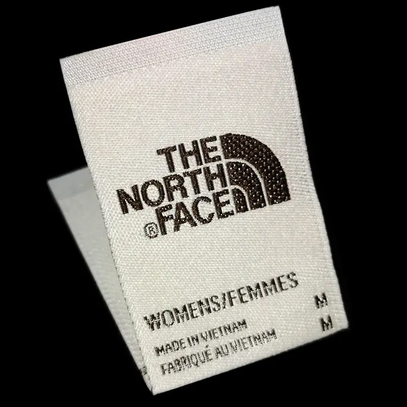 High Quality Custom luxury high density woven size centrefold textile neck labels for garments