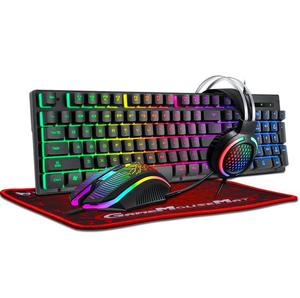 Alfombrilla de ratón RGB para Gaming, Combo de teclado, auriculares, Kit de ratón 4 en 1 para ordenador, nuevo diseño - Product Image 1