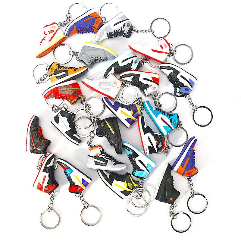 Atacado Modelo Sneaker Jordaneliedlys Homens Basquete 3D Mini Sapato Keychain