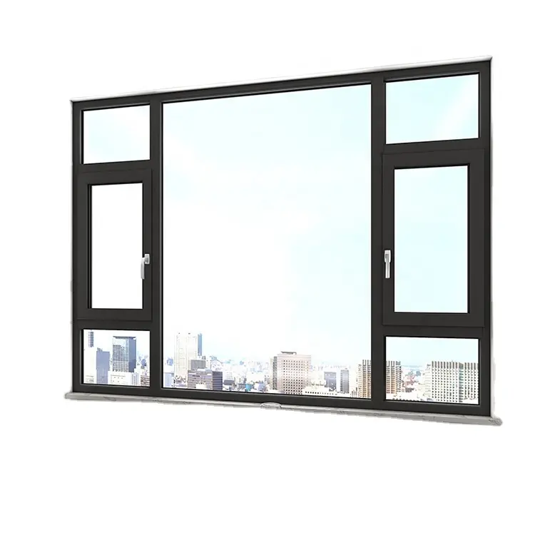 Factory smart wholesale broken bridge aluminum doors and windows double-layer hollow glass soundproof casement windows