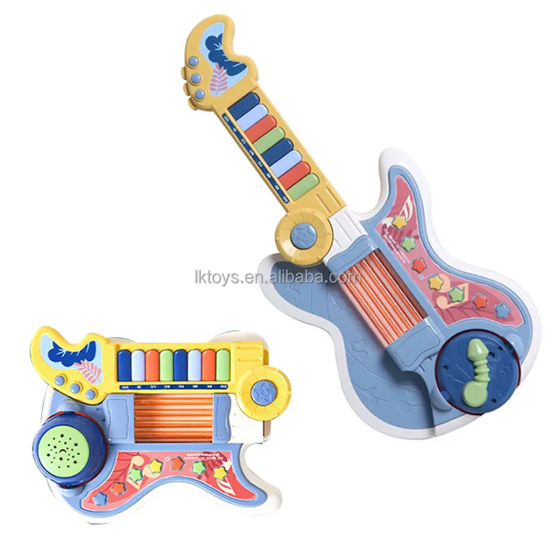 Jouet musical modèle en plastique pour enfants Instruments de musique électroniques à piles Jouets de guitare