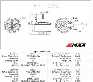 Emax Pro 930KV 2812 1100KV มอเตอร์แบบไร้แปรงถ่านชิ้นส่วนสำหรับแข่ง RC FPV ฟรีสไตล์คอปเตอร์สี่ใบพัด - Product Image 6