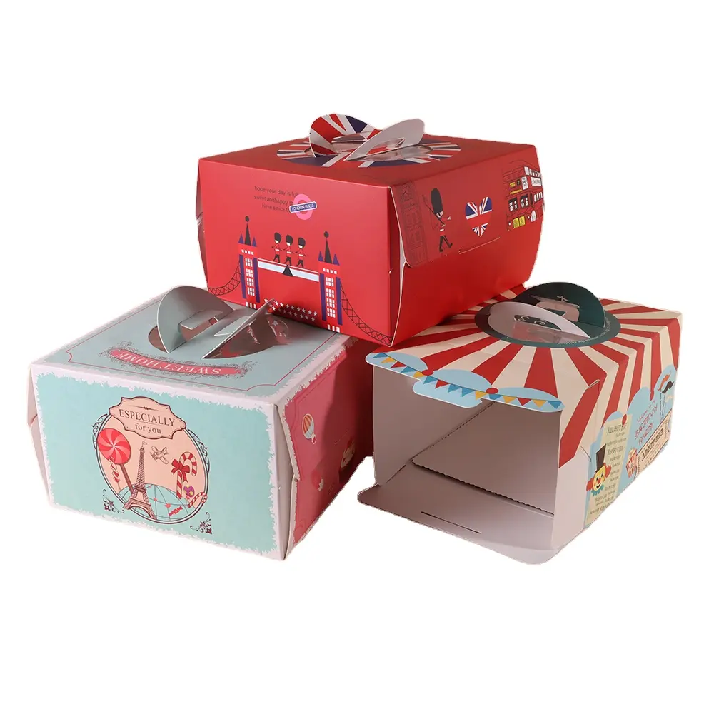 Toptan özel noel düğün kek Pop kutuları satılık toplu kek kutusu ile pencere fincan kek kutusu