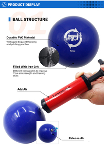 New Arrival Chất Liệu PVC Đánh Đào Tạo Trọng Lượng Thực Hành Tập Thể Dục Nâng Bóng Chày Mềm Bóng Cát Đầy Bóng - Product Image 3