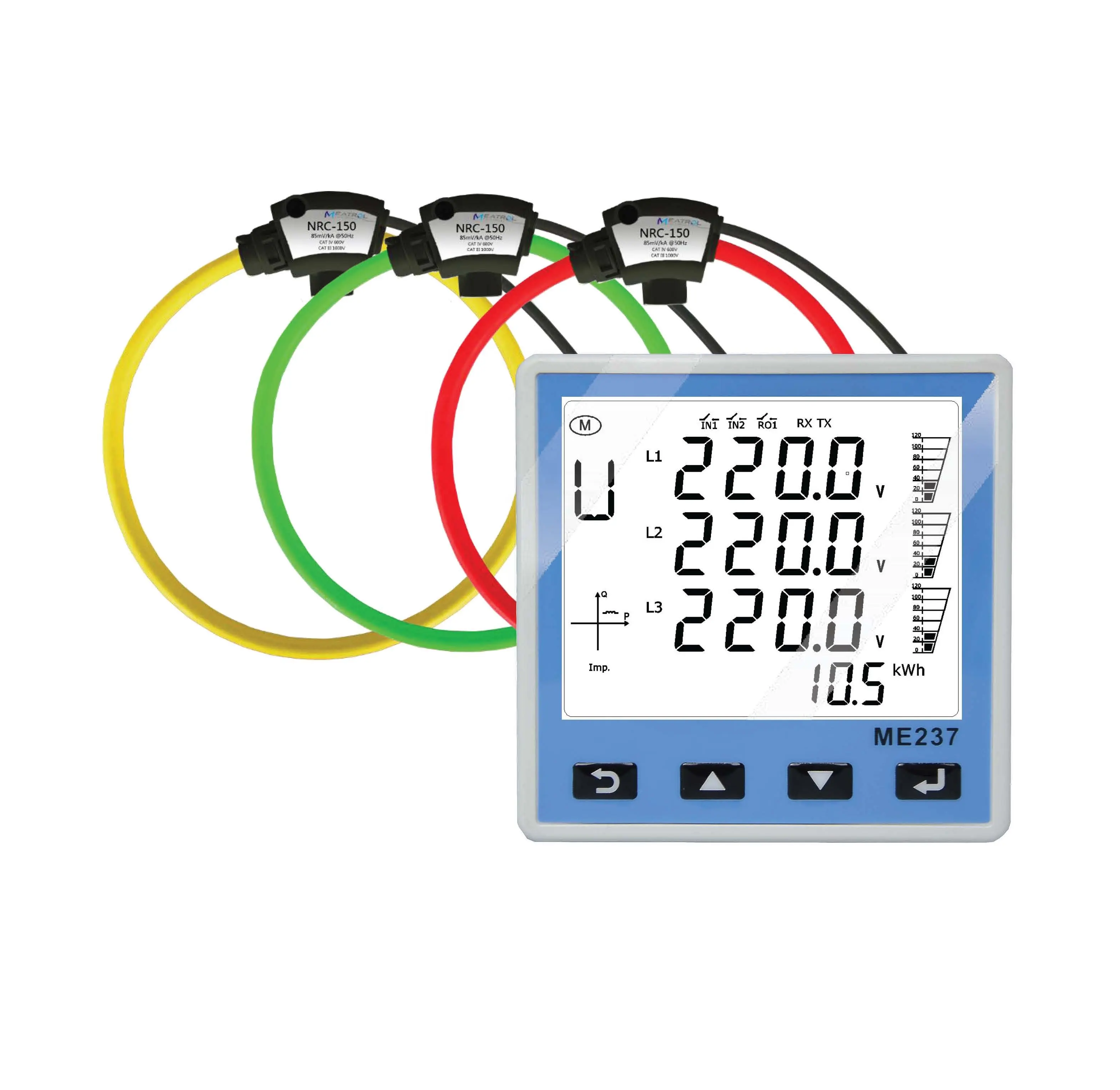 ME237 Rogowski coil Three phase bidirectional smart meter 5A M-bus Made in Italy MID Energy Meter