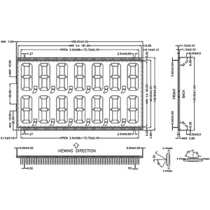 Venta de fábrica 8,0 "7*2 dígitos código de segmento panel de pantalla LCD con retroiluminación blanca estática de 5,0 V para controlador de dispensador de combustible