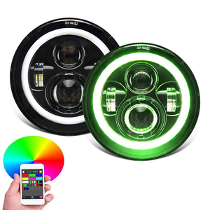 OPPLIGHT 7 inç araba LED ışık ampul RGB renk IP67 50000hrs hayat smartphone onaylı yuvarlak LED projektör far sistemi için araba - Product Image 1
