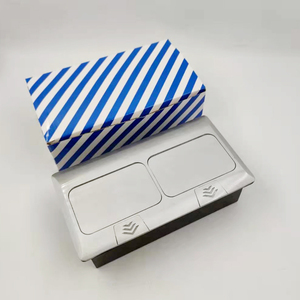 Doppia presa di corrente a tre fori presa USB porta di rete per Computer scatola presa da pavimento pop-up - Product Image 3
