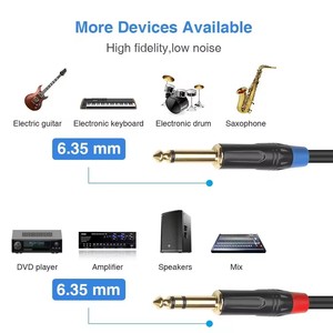 Hifi stereo 6.5 çift 6.5 mono ses kablosu erkek erkek altın kaplama mini jak cep telefonu mikser güç amplifikatörü ses adaptörü - Product Image 5