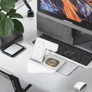 Three-In-One Fast <strong>Charging</strong> 18W Wireless Charger Multi-Function Source with Holder and <strong>Lamp</strong> Factory Direct Made of Aluminium - Product Image 6