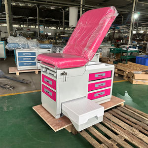 Kasur pengiriman pemeriksaan pasien rumah sakit dengan laci meja ujian ginekologi Material baja - Product Image 3