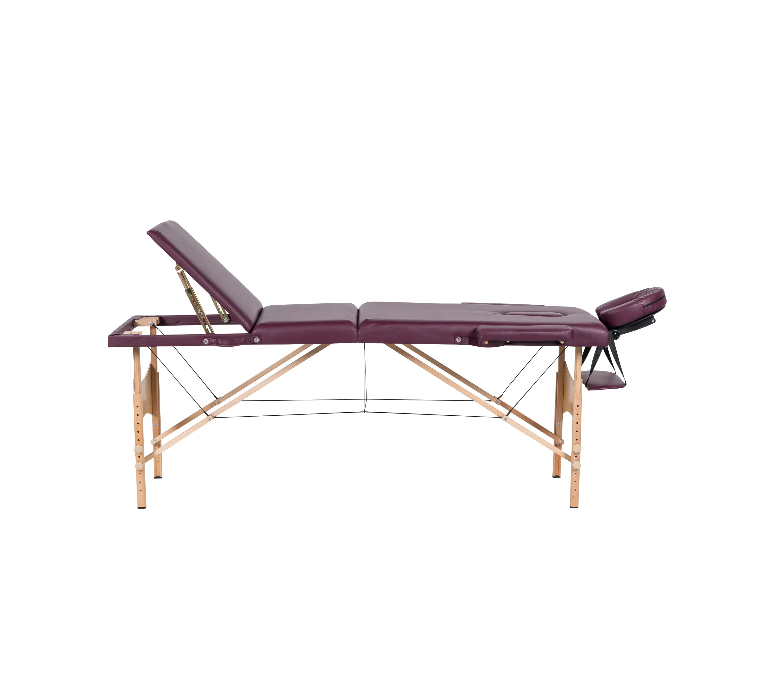 Camilla de masaje Sukar, cama plegable de 3 secciones, mesa de masaje de madera, cama de pestañas