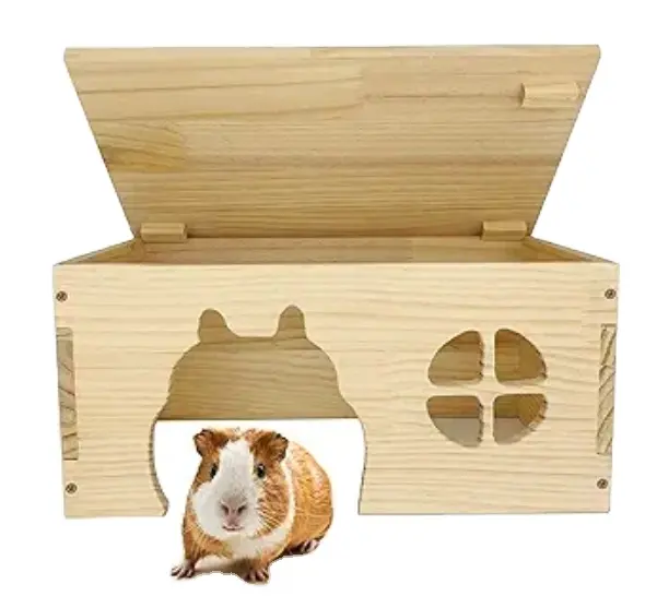 Wooden Guinea Pig Hideout Chinchilla House Baby Rabbit House Dwarf Bunny Hut Hideout Wood Small Animal Hideout for Rats