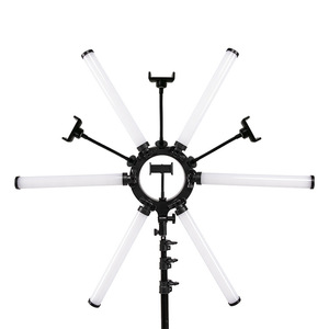 <strong>High</strong> Quality Warm Cool LED Tripod Stand Star Bar Lamp Ring <strong>Light</strong> with 6 Tubes LED for Camera Photo Studio - Product Image 2