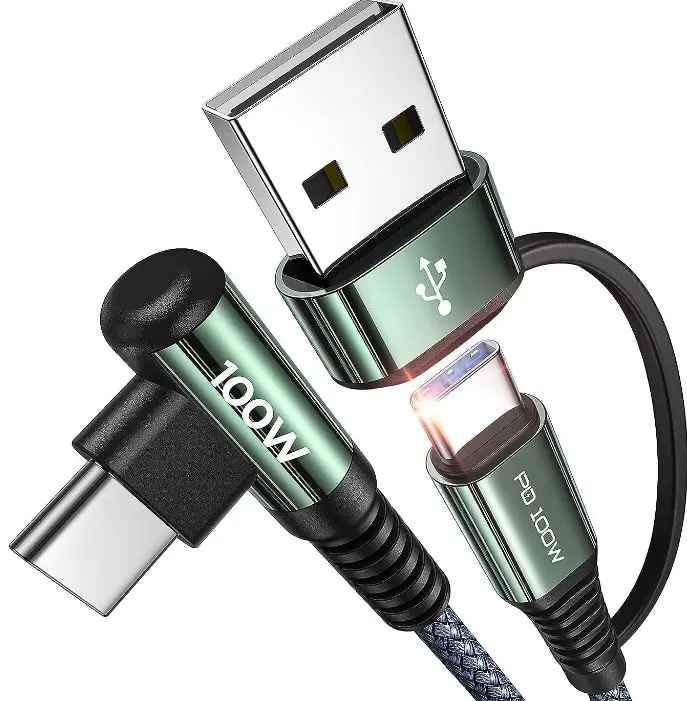 Usb c usb c kablosu dik açı 100w pd hızlı şarj tipi c 90 derece dirsek güç veri kablosu