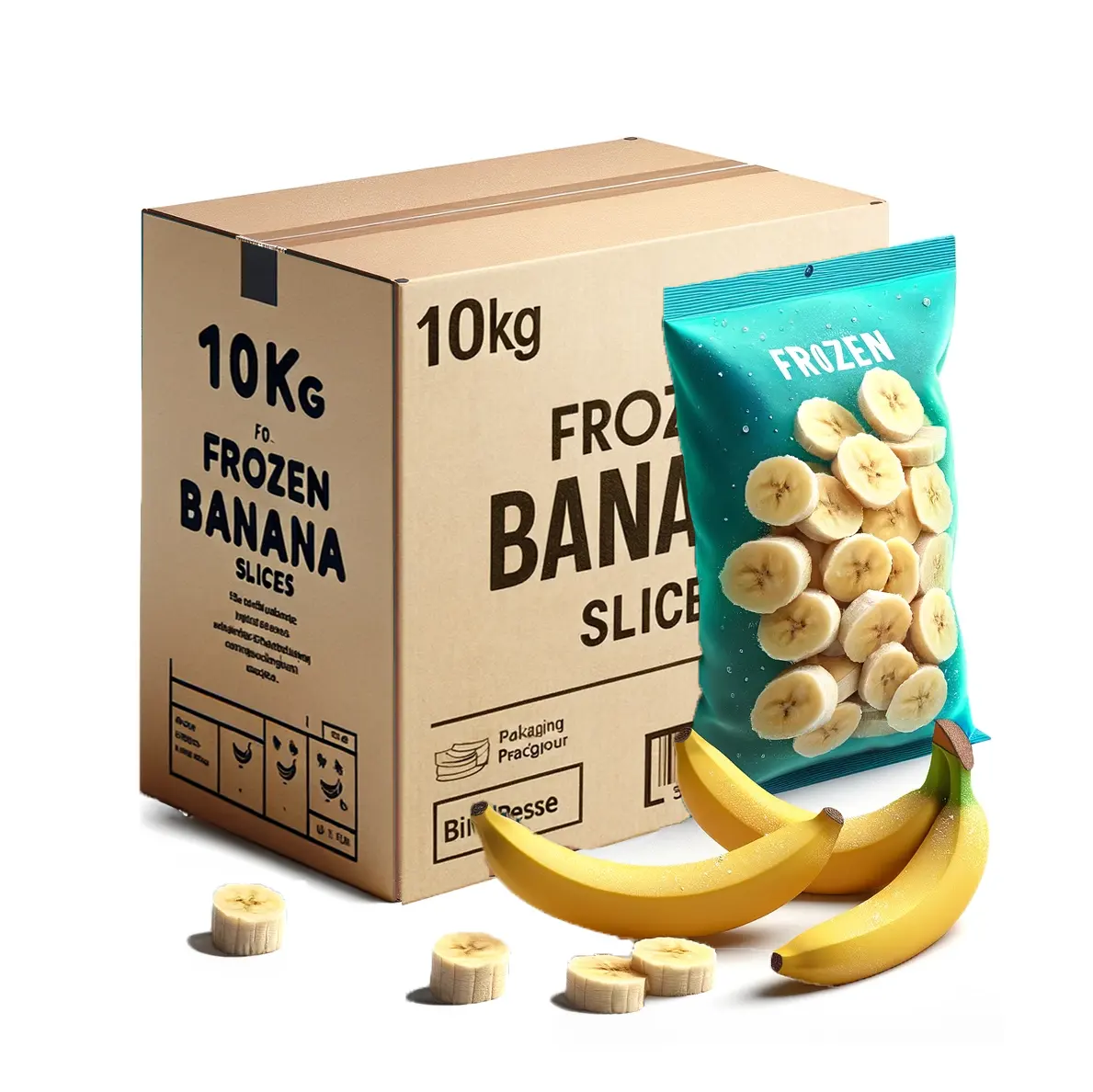 Premium Biologische Bevroren Bananenschijfjes Bevroren Banaan Rijpe Zoete Traktatie Voor Importeurs En Groothandels