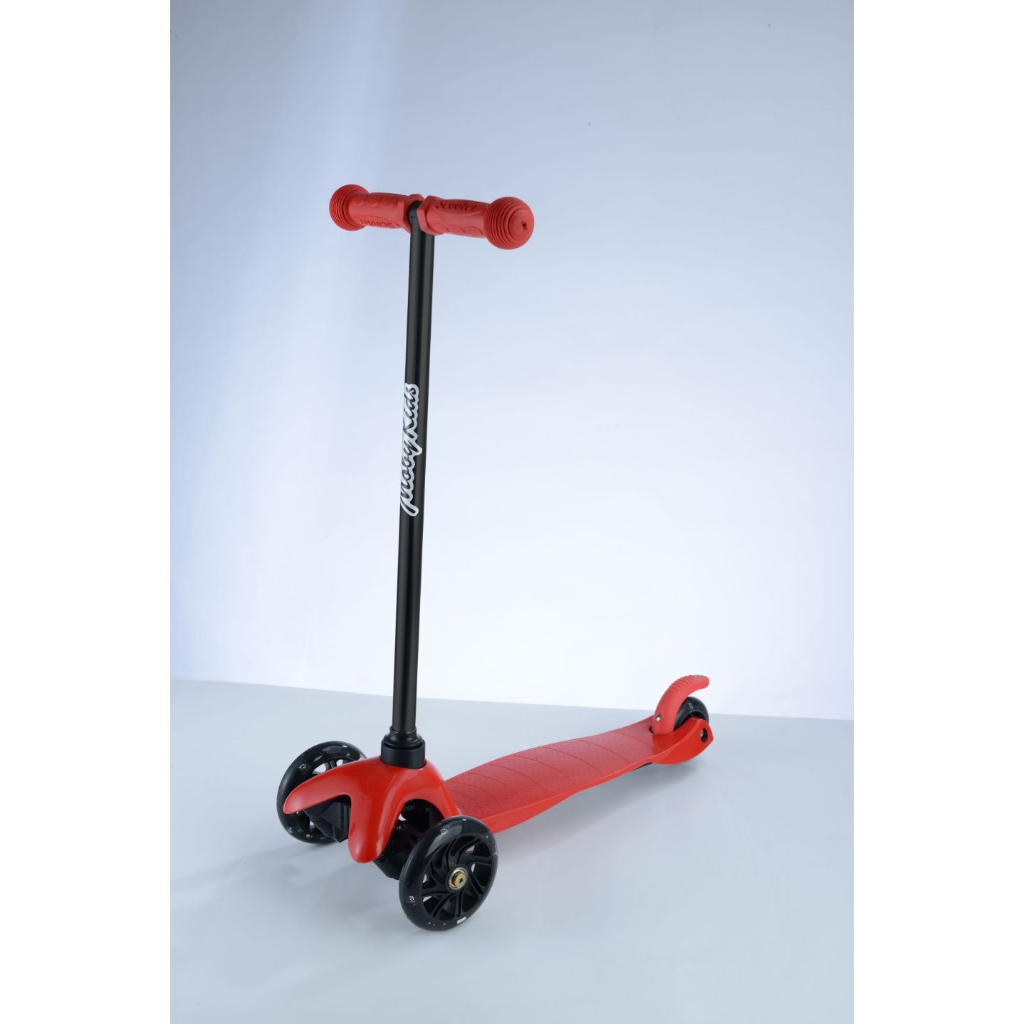 Roue en PVC rouge, tige en fer, sans boîte de couleur.
