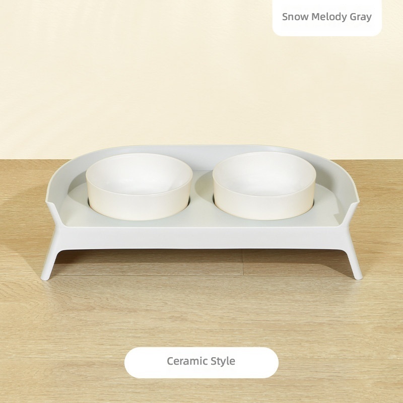 Asakusa spring colors-leak-proof ceramic double-bowl rack