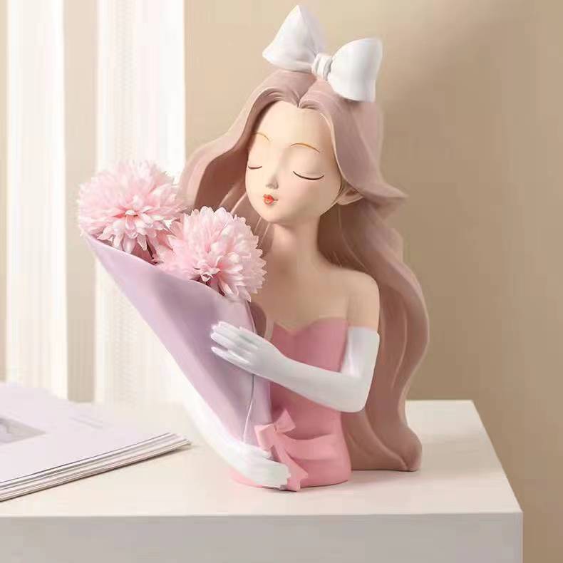 อลิซ ช่อดอกไม้ สาว สีชมพู-ไม่มีดอกไม้